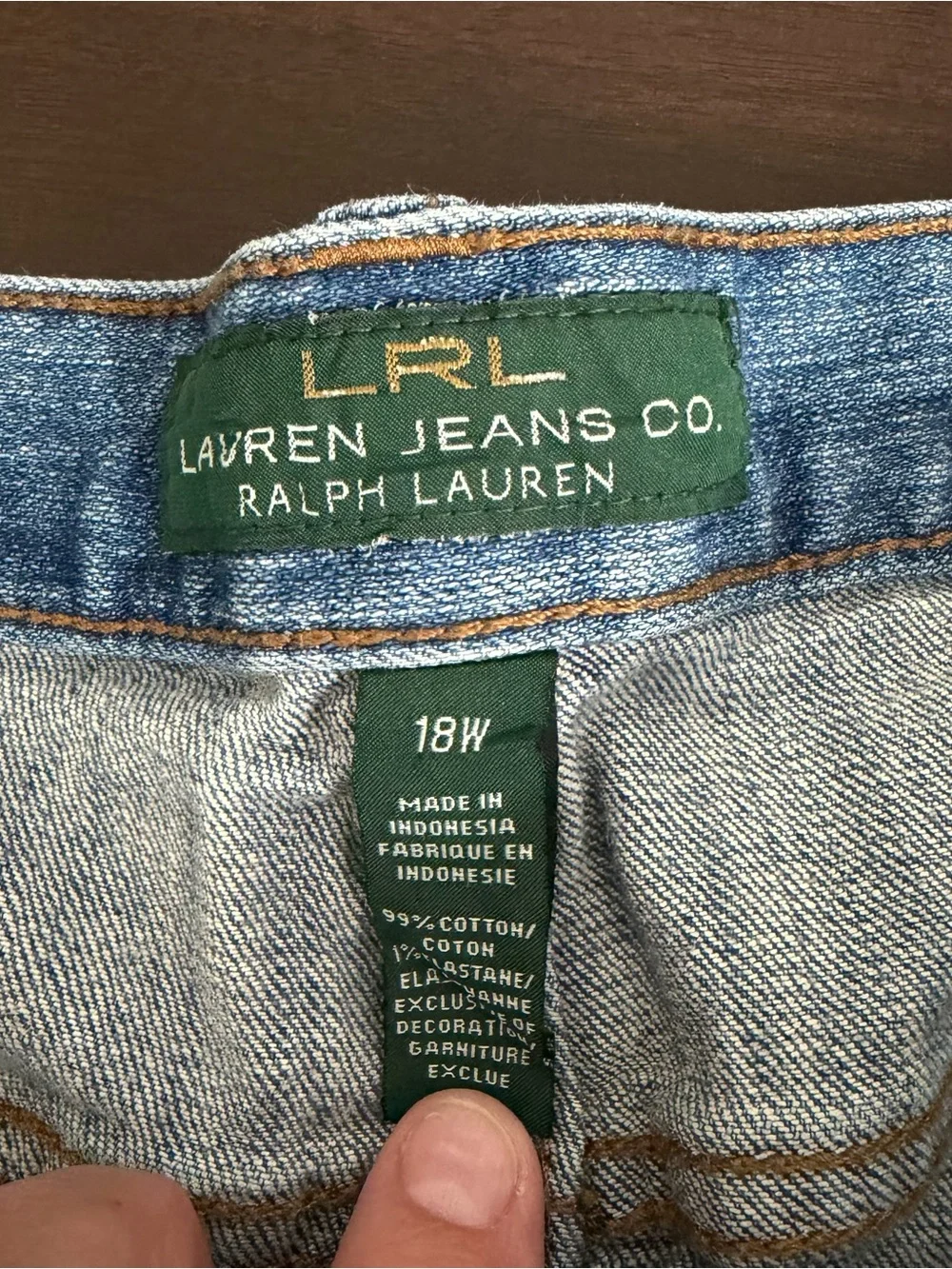 Lauren Ralph Lauren 18W Classy Midcalf Cropped Jeans Plus Size Denim